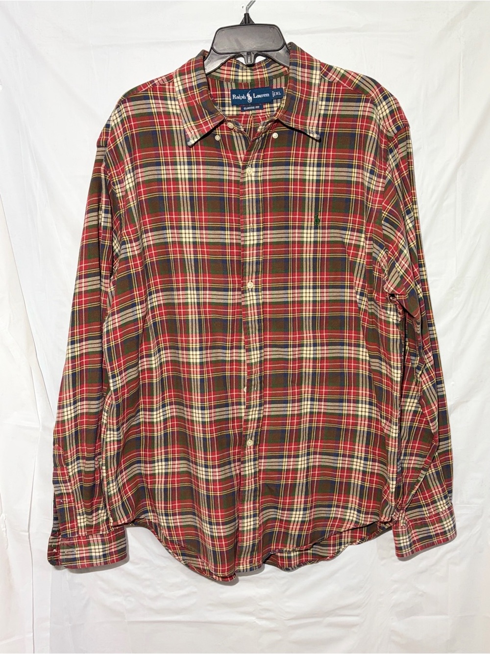 Ralph Lauren Red Plaid Button-Up Shirt - Classic Men's Style
